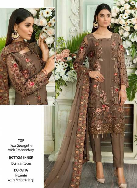Chikoo Colour Farmaish Vol 1 AL Khushbu New Latest Designer Georgette Pakistani Salwar Suit Collection 3001